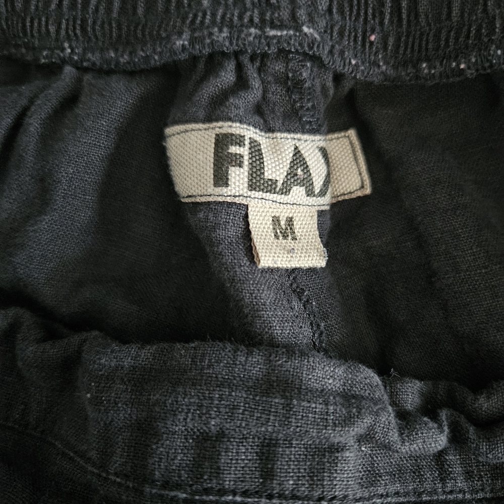 Chic Black Wide-Leg FLAX 100% LINEN Trousers - Picture 5 of 12